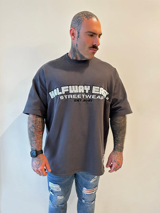 Classic Streetwear Box Tee - Dark Grey